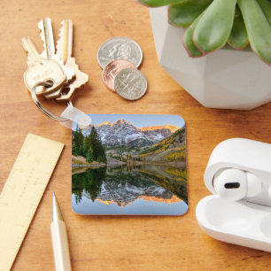 Water   Maroon Bells Lake Aspen Trees Key Ring