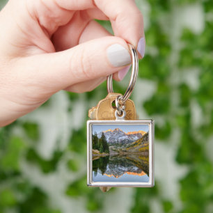 Water   Maroon Bells Lake Aspen Trees Key Ring