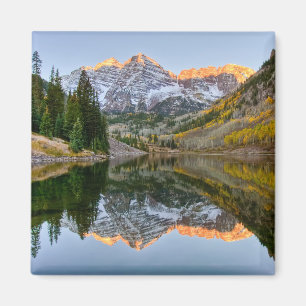 Water Maroon Bells Lake Aspen Trees Magnet