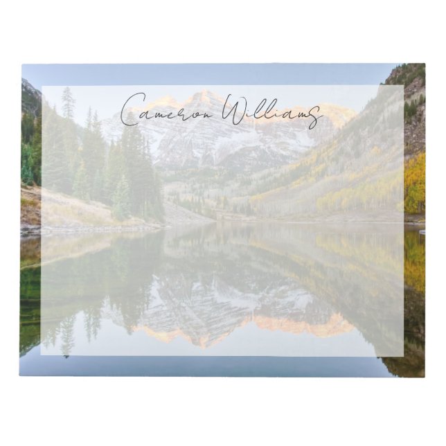 Water | Maroon Bells Lake Aspen Trees Notepad (Front)