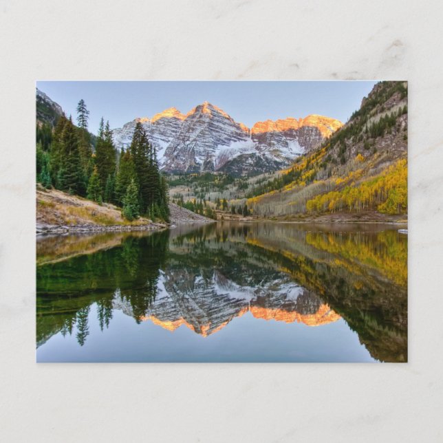 Water | Maroon Bells Lake Aspen Trees Postcard (Front)