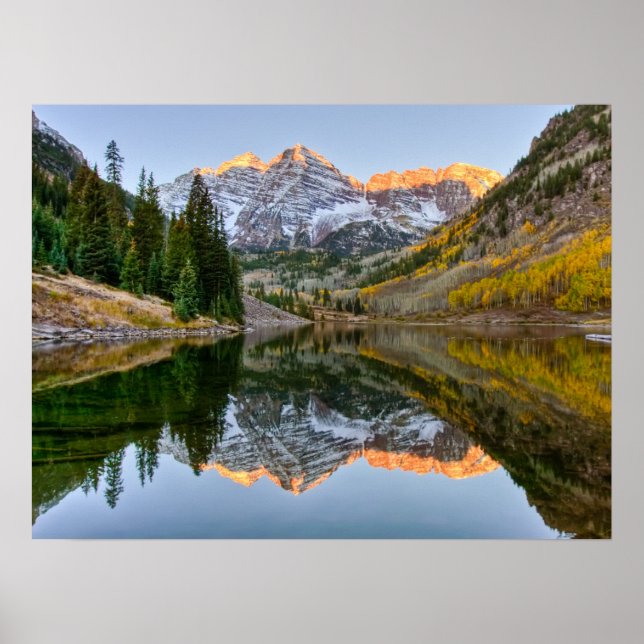 Water | Maroon Bells Lake Aspen Trees Poster (Front)