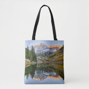 Water   Maroon Bells Lake Aspen Trees Tote Bag