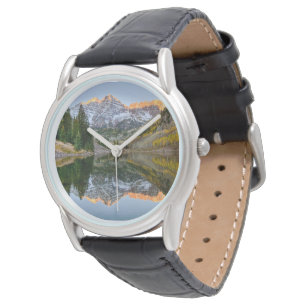 Water Maroon Bells Lake Aspen Trees Watch