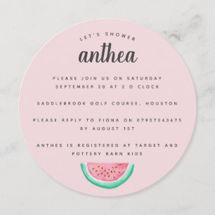 water melon baby shower invitation