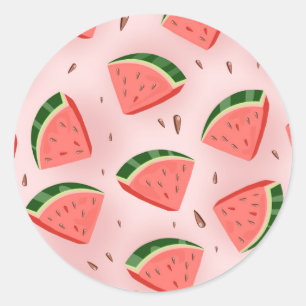 Water Melon Pattern Classic Round Sticker