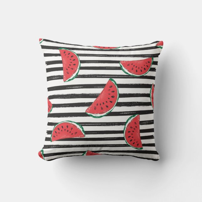 Water Melon Seamless Pattern Striped Cushion (Front)