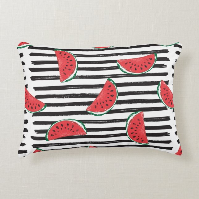 Water Melon Seamless Pattern Striped Decorative Cushion (Front)