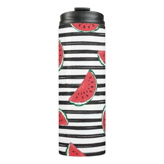 Water Melon Seamless Pattern Striped Thermal Tumbler (Front)