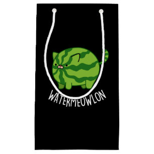 Water-meow-lon Funny Watermelon Cat Pun Dark BG Small Gift Bag