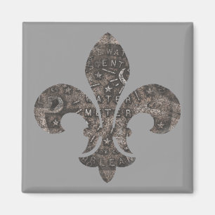 Water Metre Lid Fleur De Lis, Magnet