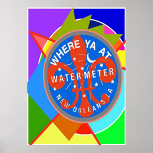 Water Metre Where Yat Abstract Colours Poster
