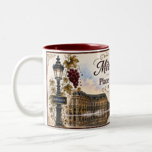 Water Mirror and Place de la Bourse in Bordeaux Two-Tone Coffee Mug