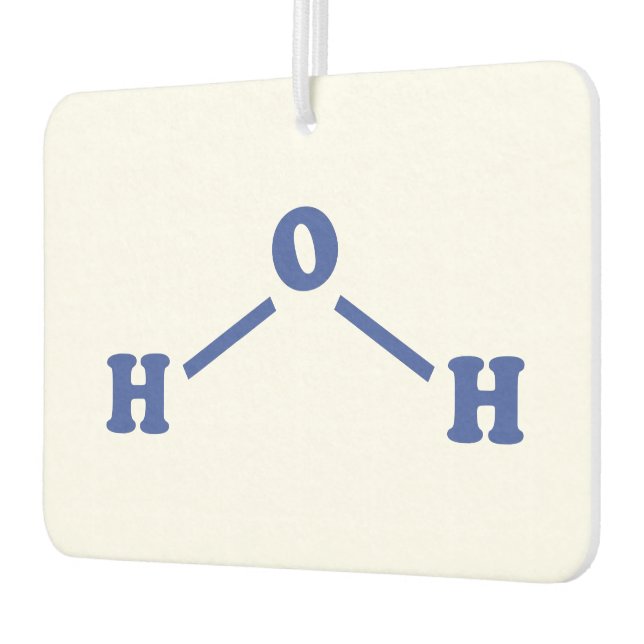 Water Molecular Chemical Formula Car Air Freshener (Left)