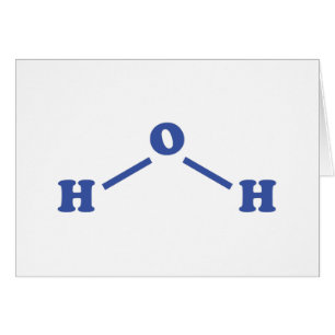 Water Molecular Chemical Formula Card