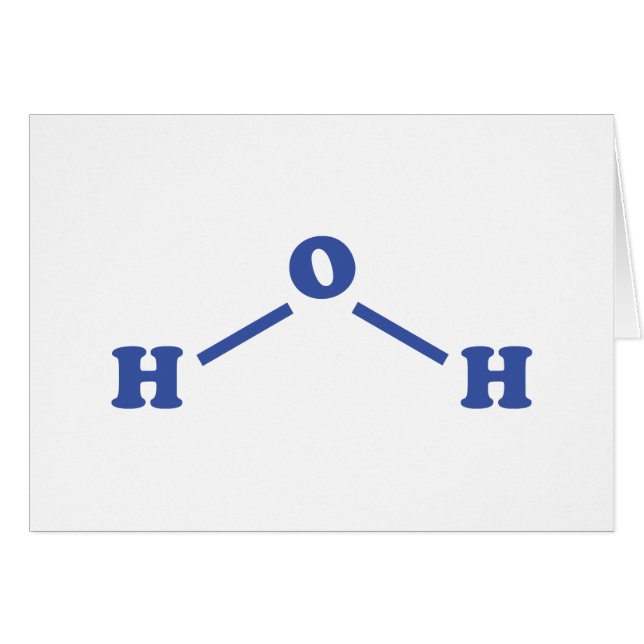 Water Molecular Chemical Formula Card (Front Horizontal)