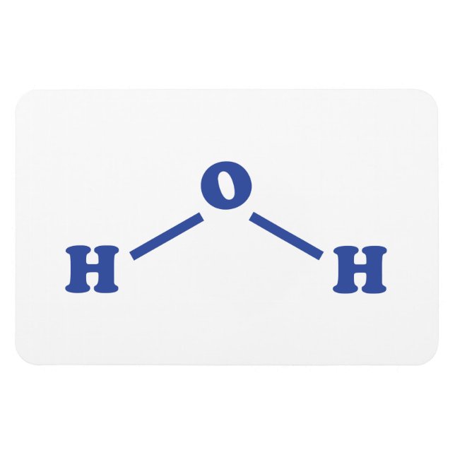 Water Molecular Chemical Formula Magnet (Horizontal)