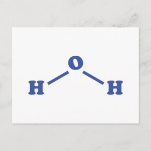Water Molecular Chemical Formula Postcard