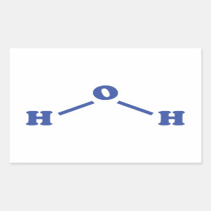 Water Molecular Chemical Formula Rectangular Sticker