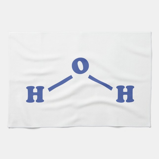 Water Molecular Chemical Formula Tea Towel (Horizontal)