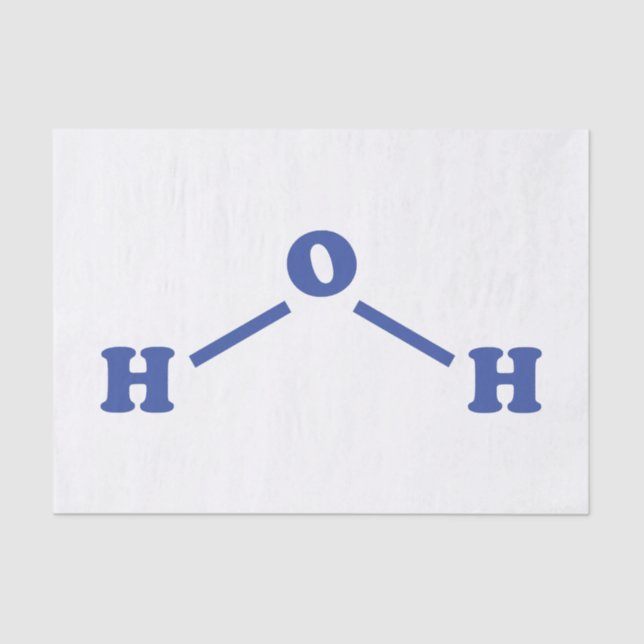 Water Molecular Chemical Formula Tissue Paper (Front)