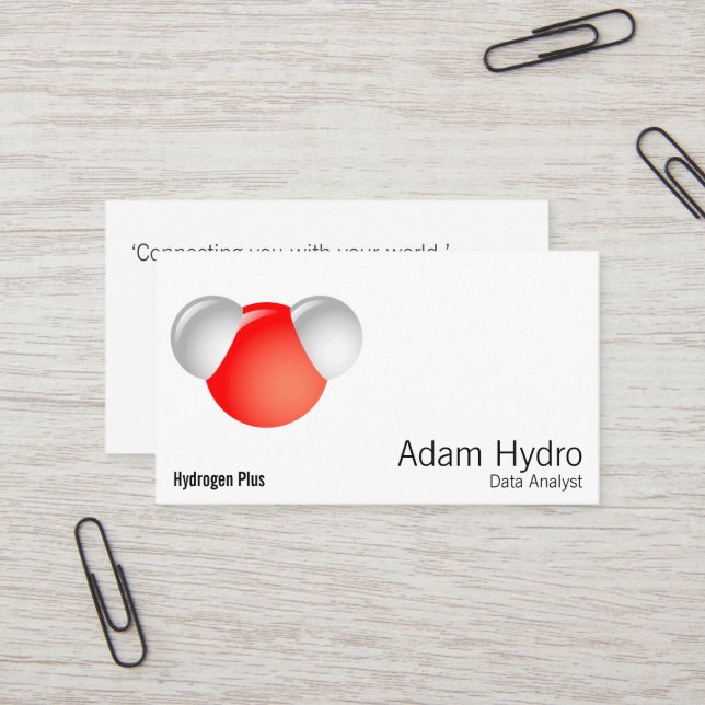 Water Molecule H2O Business Card (Front/Back In Situ)