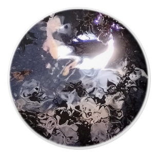Water Moon Magic Swirls Ceramic Knob