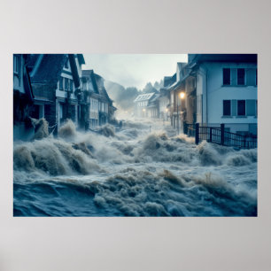 Water Nature Force Unleash Power Earth Disaster Poster