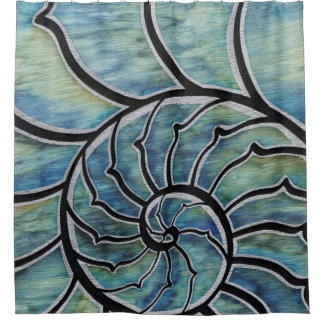 Water Nautilus Shower Curtain