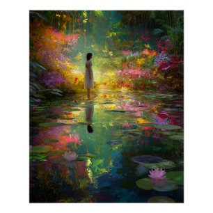 Water Nymph By a Magic Pond Poster