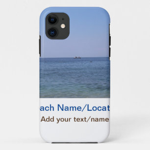 water ocean beach photo add name text place summer iPhone 11 case