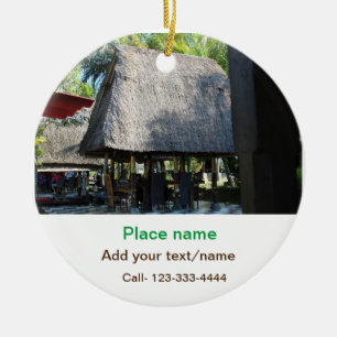 water ocean beach photo add name text place summer ceramic ornament