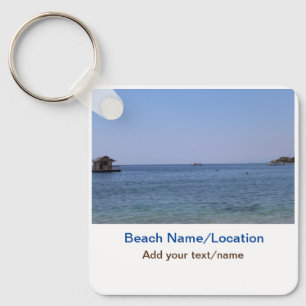 water ocean beach photo add name text place summer key ring