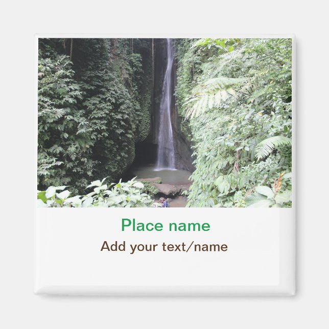 water ocean beach photo add name text place summer magnet (Front)