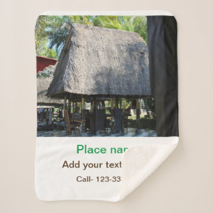 water ocean beach photo add name text place summer sherpa blanket