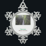 water ocean beach photo add name text place summer snowflake pewter christmas ornament<br><div class="desc">design</div>