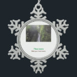 water ocean beach photo add name text place summer snowflake pewter christmas ornament<br><div class="desc">design</div>