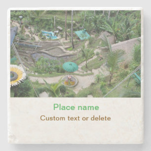 water ocean beach photo add name text place summer stone coaster