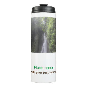 water ocean beach photo add name text place summer thermal tumbler