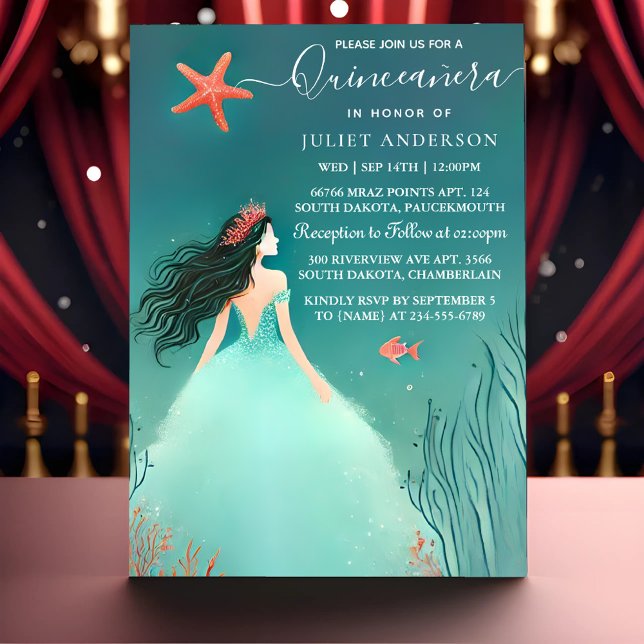 Water Ocean Fish Life Under The Sea Quinceanera Invitation (Creator Uploaded)