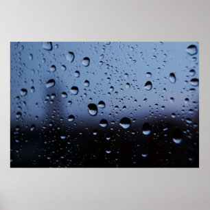 Water on mirror close-up photography poster