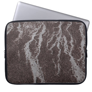 Water on sand on shore laptop sleeve