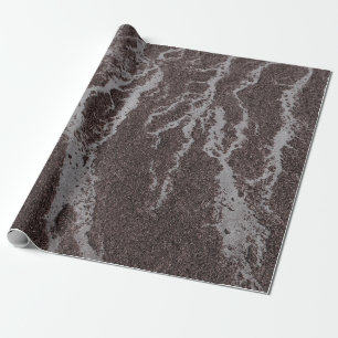 Water on sand on shore wrapping paper
