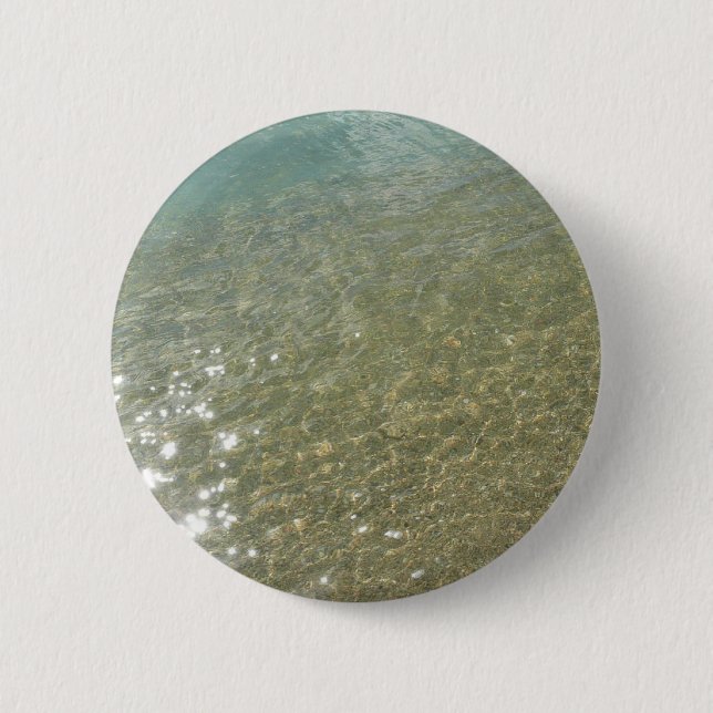 Water on the Beach I Abstract Nature Photography 6 Cm Round Badge (Front)
