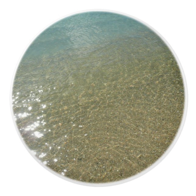 Water on the Beach I Abstract Nature Photography Ceramic Knob (Front)