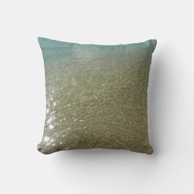 Water on the Beach I Abstract Nature Photography Cushion (Front)