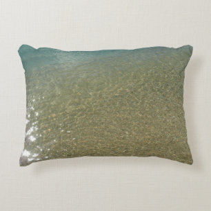 Water on the Beach I Abstract Nature Photography Decorative Cushion
