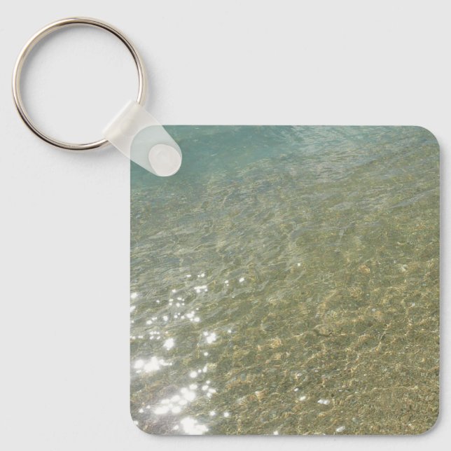 Water on the Beach I Abstract Nature Photography Key Ring (Front)