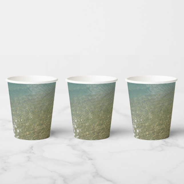Water on the Beach I Abstract Nature Photography Paper Cups (Multi)
