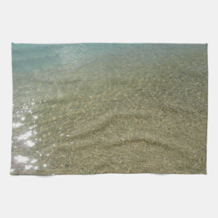 Water on the Beach I Abstract Nature Photography Tea Towel